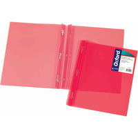 Couverture de Rapport Poly Oxford - Format Lettre - Rouge-Couverture avant transparente pour une personnalisation facile de la page de titre et une identification rapide du contenu