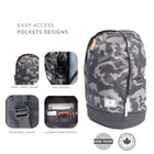 Habitu Sac à dos pour ordinateur portable de voyage zip - Camouflage Noir-Dimensions: 16,9 H x 11,8 L x 4,7 P po