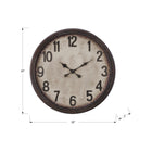 Monarch Specialties - Horloge - 20 po Rond - Horloge Murale - Brun Antique - Transitionnel-Un mouvement à quartz permet de chronométrer avec précision l'heure et ne nécessite qu'une pile AA (non incluse). Une garantie limitée de 2 ans contre tout défaut permet de profiter de l'appareil en toute sérénité
