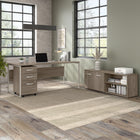 Bush Business Furniture - Table d'ordinateur hybride 72 po L x 30 po P, hickory moderne (HYD373MH)-Disponible dans votre choix de finitions en noyer noir, hickory moderne, gris platine, gris tempête et blanc