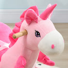 Qaba - Cheval à bascule pour bébé licorne avec chansons et ceinture de sécurité - rose-Couleur : Rose 