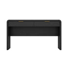 Manhattan Comfort - Bureau moderne Grace 54" avec 2 tiroirs - Noir et Or-Bureau de bureau aux lignes épurées avec une finition lisse en bois manufacturé pour un aspect chaleureux et moderne