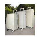 TRAVLR - Valise d'enregistrement légère à coque rigide, 24 po - Blanche-Poignée de chariot télescopique avec hauteurs de verrouillage à plusieurs niveaux