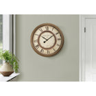 Monarch Specialties - Horloge - 20 po Rond - Horloge Murale - Brun Antique - Transitionnel-Il se compose d'un cadre en plastique durable, d'un affichage numérique romain imprimé facile à lire et d'un arrière-plan vintage, sous une surface en verre de qualité