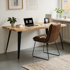Homy Casa -  Bureau à bord vivant 63 po L - Noyer-Assemblage facile en 15-20 minutes avec tout le matériel nécessaire