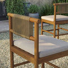 Modway - Eleni Terrasse extérieure Bois de teck Tabourets de comptoir Ensemble de 2 - Voile-Siège à lattes