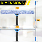 Gritt Commercial - Ensemble professionnel de nettoyage de vitres - Raclette de 18 po - Lave-vitres de 18 po - Perche télescopique de 6 pi - Lot de 3-Idéal pour un nettoyage intensif des vitres