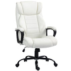 Vinsetto - Fauteuil de bureau exécutif à haut dossier avec massage à vibrations 6 points - blanc-Design exécutif qui se démarque, enveloppé de cuir PU élégant