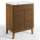 Modway - Render 24" Vanette de salle de bain - Blanc noyer-Assemblée requise