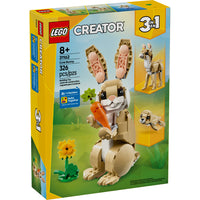 LEGO - Creator Lapin mignon - 326 pièces-Cet ensemble LEGO offre aux enfants âgés de 8 ans et plus 3 options de construction d'animaux