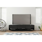 Nexera - Meuble audio-vidéo Stereo, 72 po, 3 tiroirs, Noir-3 espaces ouverts pour les appareils électroniques