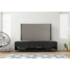 Nexera - Meuble audio-vidéo Stereo, 72 po, 3 tiroirs, Noir-3 espaces ouverts pour les appareils électroniques
