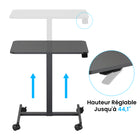 ShoppingAll - Chariot pour ordinateur portable à hauteur réglable pneumatique assis-debout - Noir-6