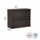 Bush Business Furniture - Petite bibliothèque hybride à 2 étagères, gris tempête (HY3036SG-Z)-Chaque étagère supporte jusqu'à 50 livres