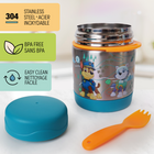Danawares - Boîte repas isotherme Nickelodeon La Pat' Patrouille avec cuillère-fourchette - 300 ml-Facile à nettoyer : son intérieur lisse et antiadhésif permet un nettoyage rapide et sans effort