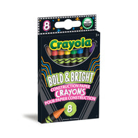 Crayola - Crayons de cire pour papier de construction - Paquet de 8-Les crayons de cire Crayola sont conçus avec l'accent sur une couleur vraie, un tracé lisse et la durabilité