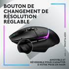 Logitech G502 X PLUS LIGHTSPEED Souris Gaming RVB Sans Fil - Noir-Bouton DPI-shift redessiné : Souris de jeu optique filaire dotée d'un bouton DPI-shift réversible et amovible pour une personnalisation précise en fonction de la prise en main et des préférences