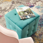 Modway - Contour Cube à touffes Performance Velvet Ottoman - Sarcelle-Tissu résistant aux taches durable