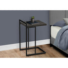 Monarch Specialties - 3633 Table D'Appoint - 25 po H/Faux Bois Noir/Metal Noir-La base en métal noir robuste s'élève au-dessus du plateau pour former une poignée qui peut être utilisée pour transporter cette table légère au besoin dans un salon ou une chambre à coucher, ou dans n'importe quelle pièce nécessitant une petite table d'appoint