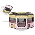 PawHut - 49,2 po Grand parc d'exercice portable pour animaux de compagnie avec sac de transport - Rose-Garantie limitée du fabricant de 90 jours
