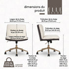 Elle Décor - Fauteuil de bureau Ariana Criss-Cross-Approuvé par la American Chiropractic Association
