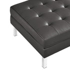 Modway - Loft Touffe Cuir végane Ottoman - Gris argenté-Capsules de pied non marquées
