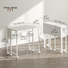 HOMCOM - Bureau pliant à roulettes 31,5 pouces avec sac de rangement - Blanc-Ce petit bureau d'ordinateur est équipé d'un sac de rangement pour les petits objets, ce qui permet de garder la table de travail bien rangée
