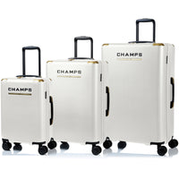 Champs - Luxe Ensemble de Bagages 3 Pièces - Ivoire-Système d'expansion sur toutes les mallettes