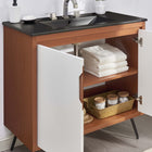 Modway - Energize 36" Vanette de salle de bain - Noir blanc cerise-Portes doubles à fermeture douce
