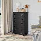 PrepacMC – Commode à 5 tiroirs Sonoma, 45 1/4 po, noir-Dimensions : 45 1/4 haut. x 31 1/2 larg. x 16 prof. (po)