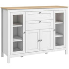 HOMCOM - Buffet 47,25 po L avec 2 tiroirs et 4 portes - blanc-Deux couleurs et un design classique ajoutent du charme à votre maison 