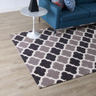 Modway - Lida Treillis marocain Tapis de 5 pi l x 8 pi L - Charbon de bois et noir-Protéger les planchers de la circulation ou des meubles