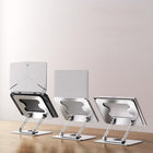 ShoppingAll - Support D’Ordinateur Portable Avec Base Rotative À 360° Pour Ordinateurs Et Tablettes Jusqu’à 17,3 Pouces – SA-LS8R-SILVER-Construction en Aluminium – Conçu en alliage d’aluminium haut de gamme pour une excellente stabilité et un look professionnel.
