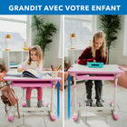 Mount-It! - Ensemble bureau et chaise pour enfants - Rose-Hauteur du bureau : 54,1 cm à 76,2 cm (21,3 po à 30 po)