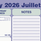 Blueline - Sous-Main Scolaire Mensuel 13 Mois  De Juillet À Juillet – 11 po L x 8 1/2 po l - Bilingue-Calendrier de référence sur 13 mois, notes, semaines numérotées, dates juliennes, jours fériés et phases lunaires