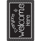 Ashley Productions - Smart Poly Tapis de bienvenue avec dos antidérapant - 15 -5" x 23 -5" - points noirs et blancs Tout le monde est le bienvenu ici - paquet de 2-Choisissez parmi une variété de designs éducatifs, inspirés de la nature ou interactifs pour compléter votre style d'enseignement et le thème de votre salle de classe.