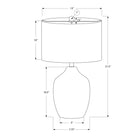 Monarch Specialties - Luminaire - 22 po H Lampe De Table - Céramique Noire - Abat-Jour Ivoire / Crème - Transitionnel-L'interrupteur rotatif à 3 voies avec une puissance maximale de 100 W/120 V (ampoule non incluse) vous permet d'ajuster le niveau de lumière de faible à élevé, ce qui aide à créer la bonne ambiance dans une pièce