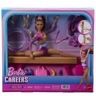 Barbie - Coffret de Jeu Gymnaste - Poupée Mode - Brunette-Fixez la taille de la poupée Barbie dans la pince en forme de C pour l'aider à réaliser des roues, des saltos, des sauts et bien plus encore