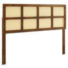 Modway - Luana Canne Tête de lit King, Noyer-Tête de lit King Wood