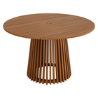 Modway - Lane Rond de 47 pouces Terrasse extérieure Bois de teck Table à manger - Naturel-Sièges 4-5