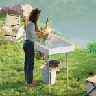 Outsunny - Table glacière pliante 3,4 pi avec évacuation-Le design pliant permet un rangement peu encombrant et un transport facile