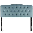 Modway - Annabel Touffe de diamant Performance Velvet Tête de lit King, Bleu clair-Hauteur ajustable de 45 » à 52,5 »