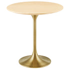 Modway - Lippa Rond de 20 po Bois Table d’appoint - Gold Natural-Table d’appoint moderne