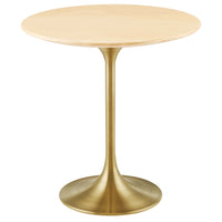 Modway - Lippa Rond de 20 po Bois Table d’appoint - Gold Natural-Table d’appoint moderne