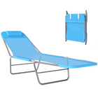 Outsunny - Chaise longue d’extérieur - chaise pliante inclinable réglable - bleu-Idéal pour le jardin, le balcon, la piscine, la plage et plus encore