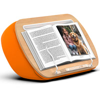 ShoppingAll - Pouf pour ordinateur portable, support de livre, coussin, oreiller - Orange-Taille Idéale Pour Un Confort Optimal: Avec ses dimensions de 16.9” x 10.8” x 3.5”, ce support peut accueillir divers ordinateurs portables, tablettes et livres. Assurez-vous de vérifier la compatibilité avec votre appareil avant l’achat.