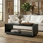 Hudson&Canal - Table basse rectangulaire Evie 48" L - Grain noir-Finition en grain noir aspect bois