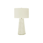 Monarch Specialties - Luminaire - 29 po H Lampe De Table - Céramique Blanche - Abat-Jour Ivoire / Crème - Contemporain-cette lampe de table d'inspiration art-déco, haute de 29 pouces, avec une base colonnaire en céramique blanche au design géométrique épuré, surmontée d'un abat-jour tambour en lin ivoire et finie par un fleuron argenté, apporte un style tendance au salon, à la chambre à coucher ou au bureau