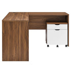 Modway - Envision Bois Ensemble de bureau et d’armoire à dossiers - Blanc noyer-10
