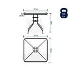 Table carrée de 31,5 po en verre/métal et 4 chaises empilables noires en aluminium avec dossier à lattes (TLH-0732SQ-017CBK4-GG)-6